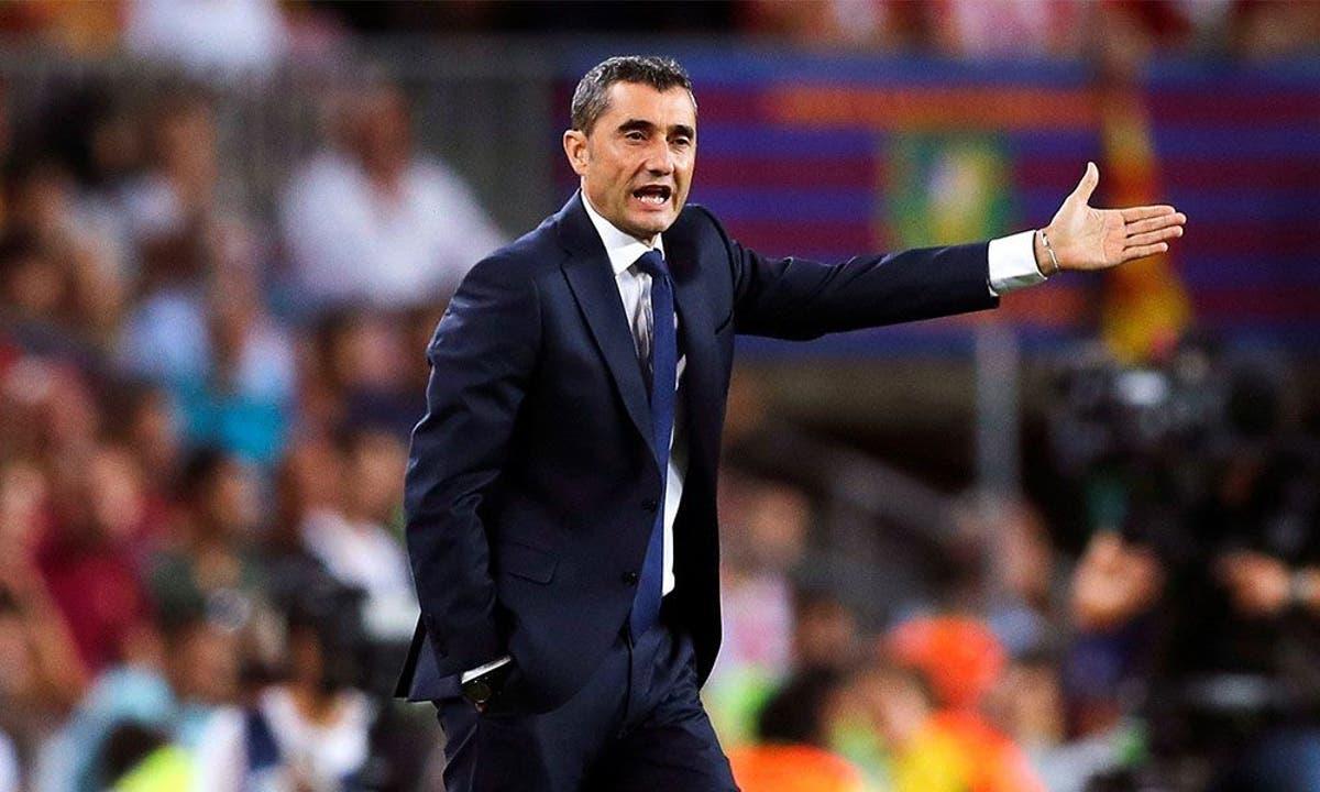 Ernesto Valverde durante su etapa en el Barça.