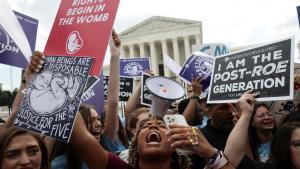 Manifestantes a favor del aborto frente al Tribunal Supremo de EEUU