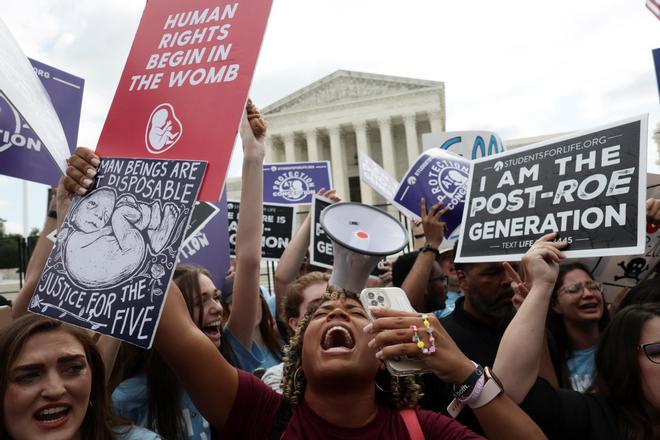 Manifestantes a favor del aborto frente al Tribunal Supremo de EEUU