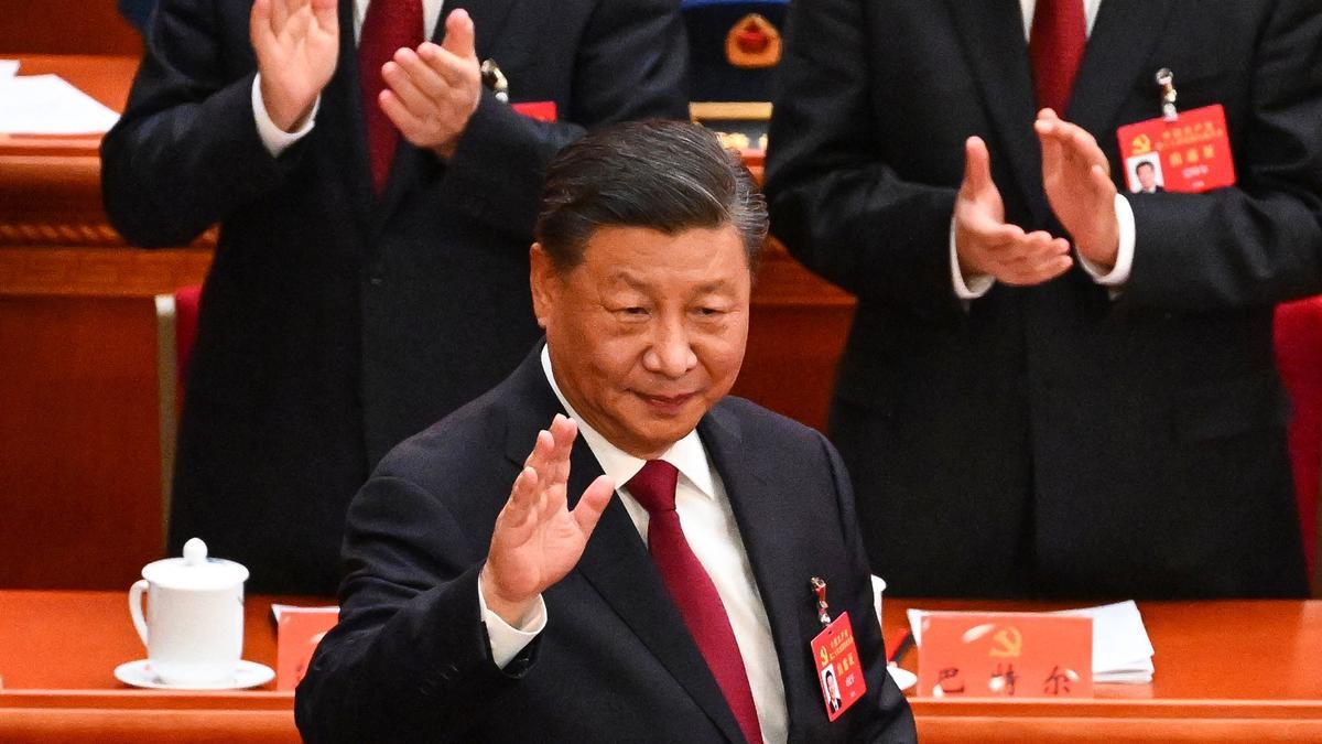 Xi Jinping durante el Congreso del Partido Comunista Chino.