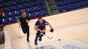 Barça Hockey vs Reus Deportiu OK Lliga Palau Blaugrana | Gorka Urresola. xavier barroso. barça. liga españa 2025/2026 barça . reus deportivo. accion. palau blaugrana