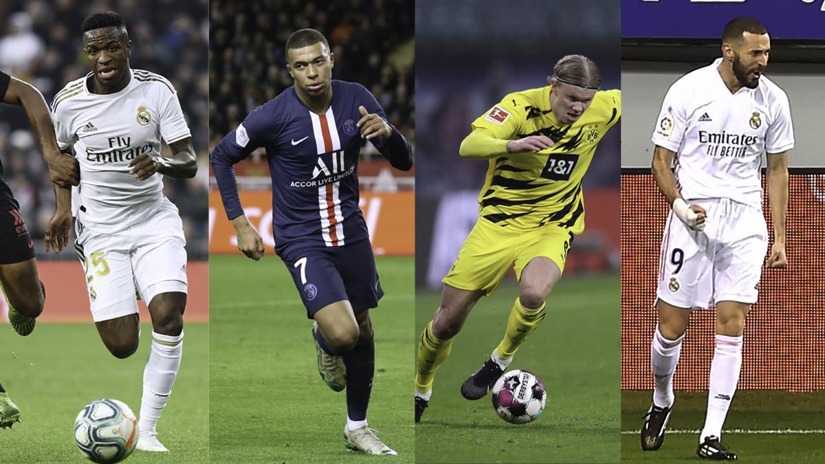 El Madrid podría juntar a Vinicius, Mbappé, Haaland y Benzema