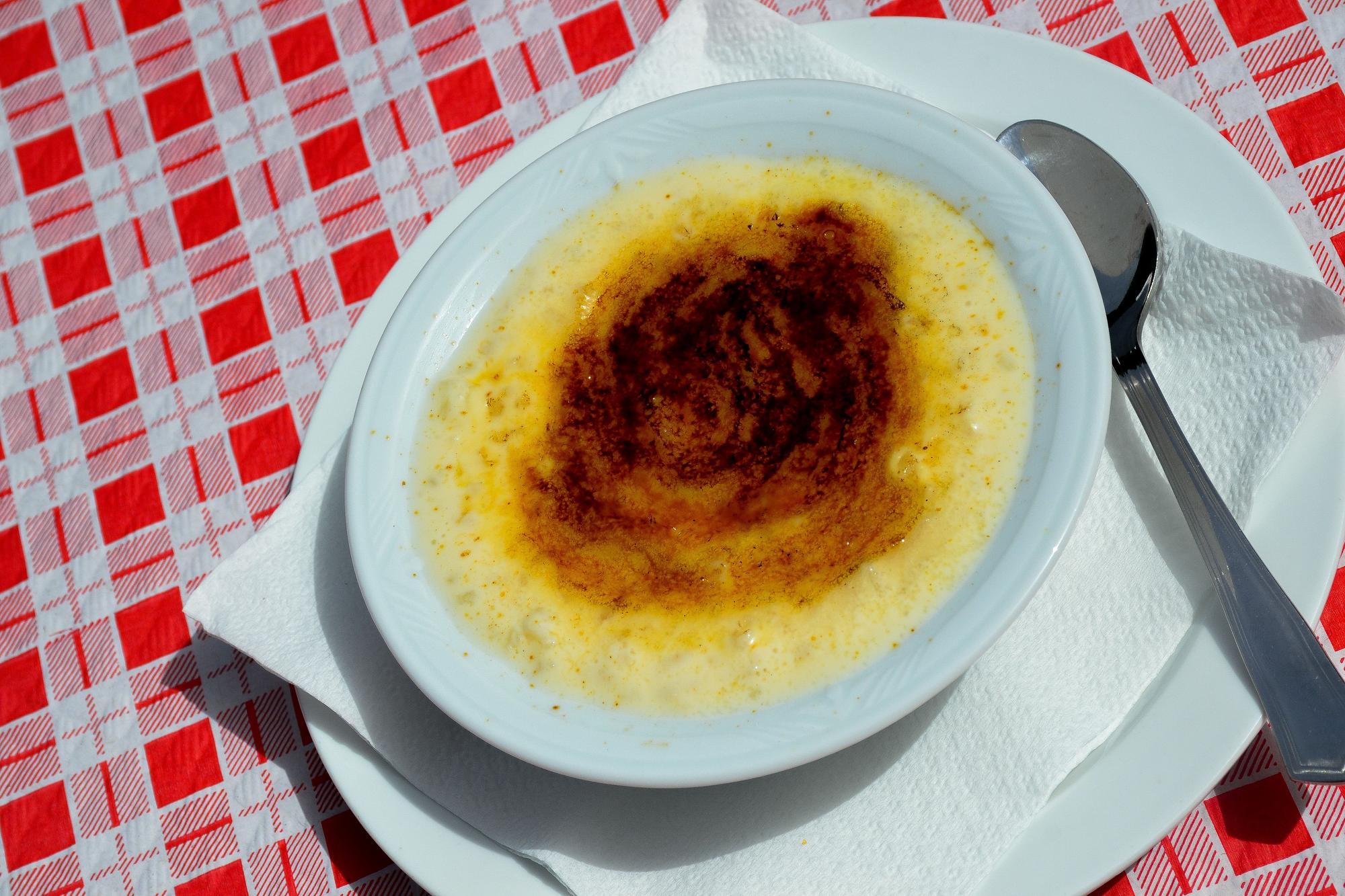 Su premiado arroz con leche.