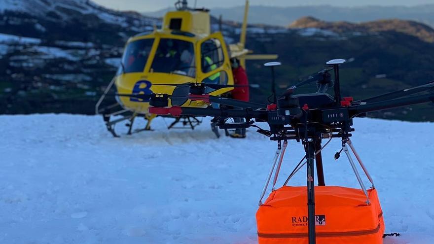 El xeorradar montáu nel dron que s&#039;utilizó en San Isidro.