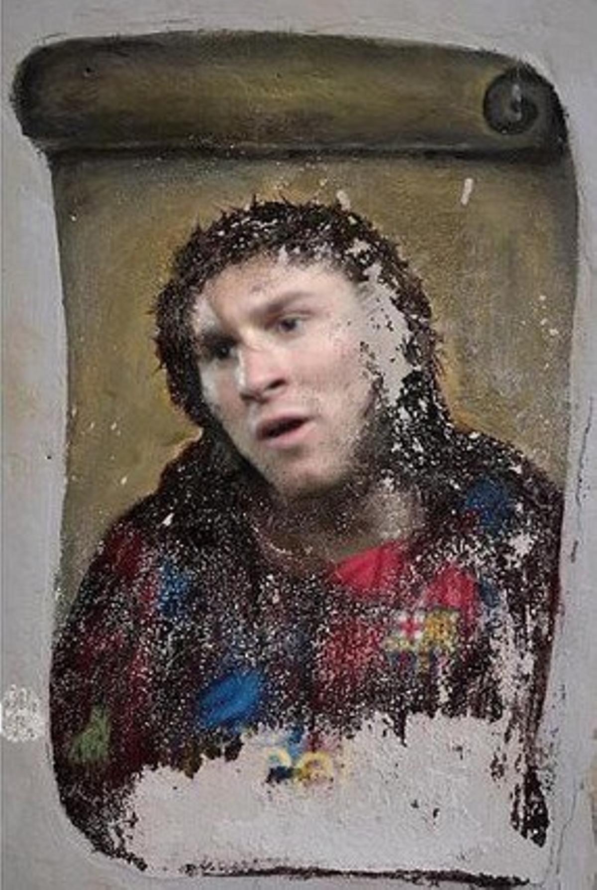Muntatge de la cara de Messi amb l’eccehomo.