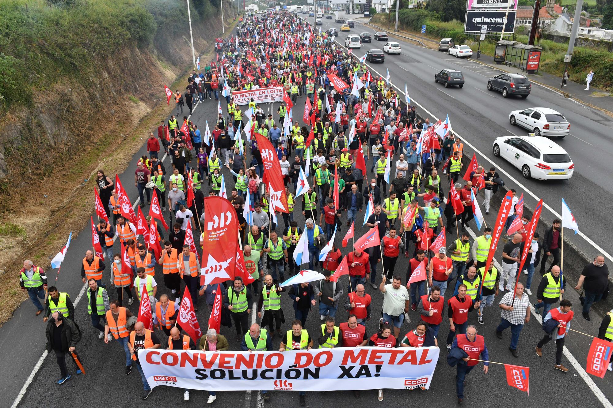 Manifestación de los trabajadores del metal en A Coruña