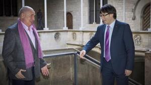 Rabell y Puigdemont, en el Palau de la Generalitat.