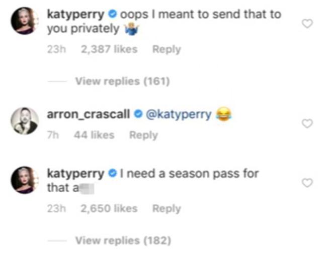 El comentario de Katy Perry en el Instagram de Orlando Bloom
