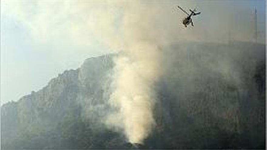 Un foc crema una àrea de massa forestal entre Torroella i l&#039;Estartit