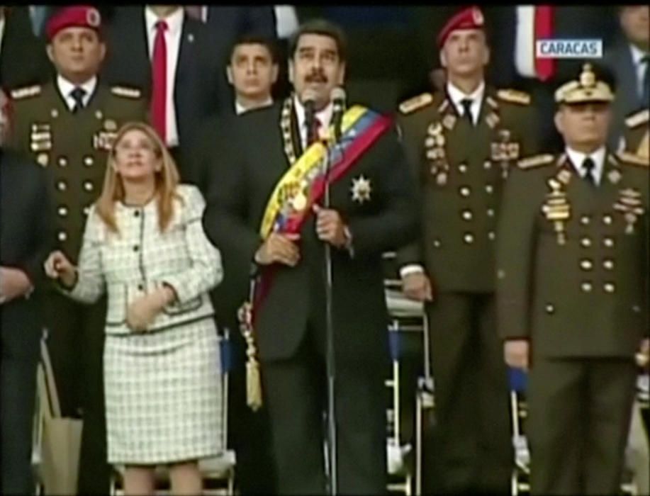 El momento del ataque contra Maduro