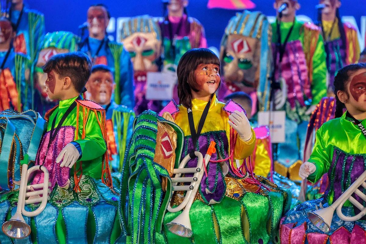 Los más pequeños de Pita Pitos en el pasado concurso de murgas infantiles.