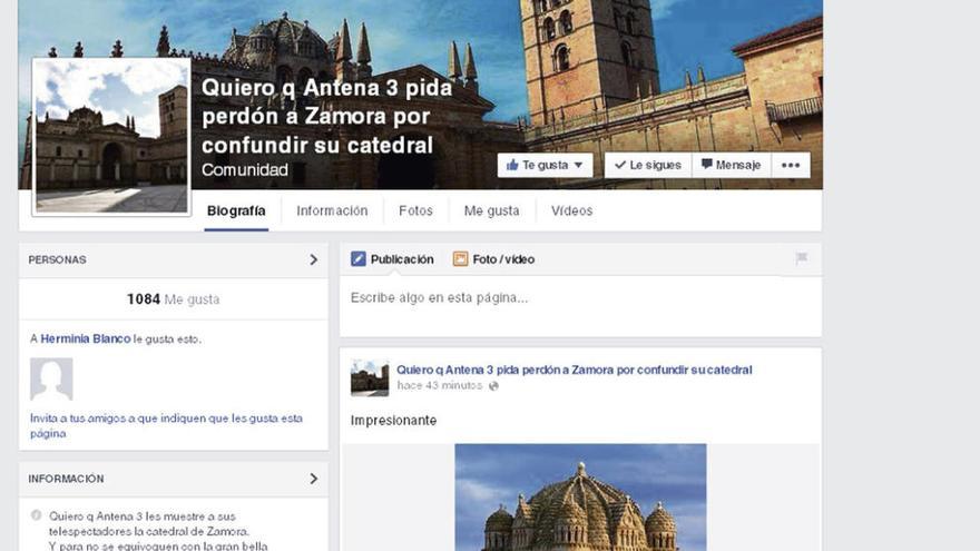 La confusión de Antena 3 con la catedral moviliza a los zamoranos a través de Facebook