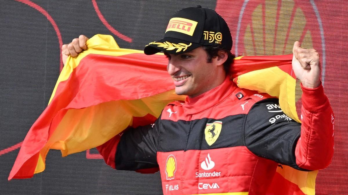 Carlos Sainz, en Silverstone tras ganar su primer GP en la F1