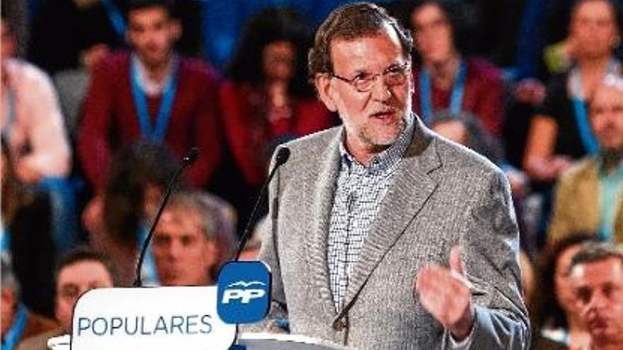 Mariano Rajoy durant la seva intervenció en la jornada que el Partit Popular va celebrar ahir a Càceres.