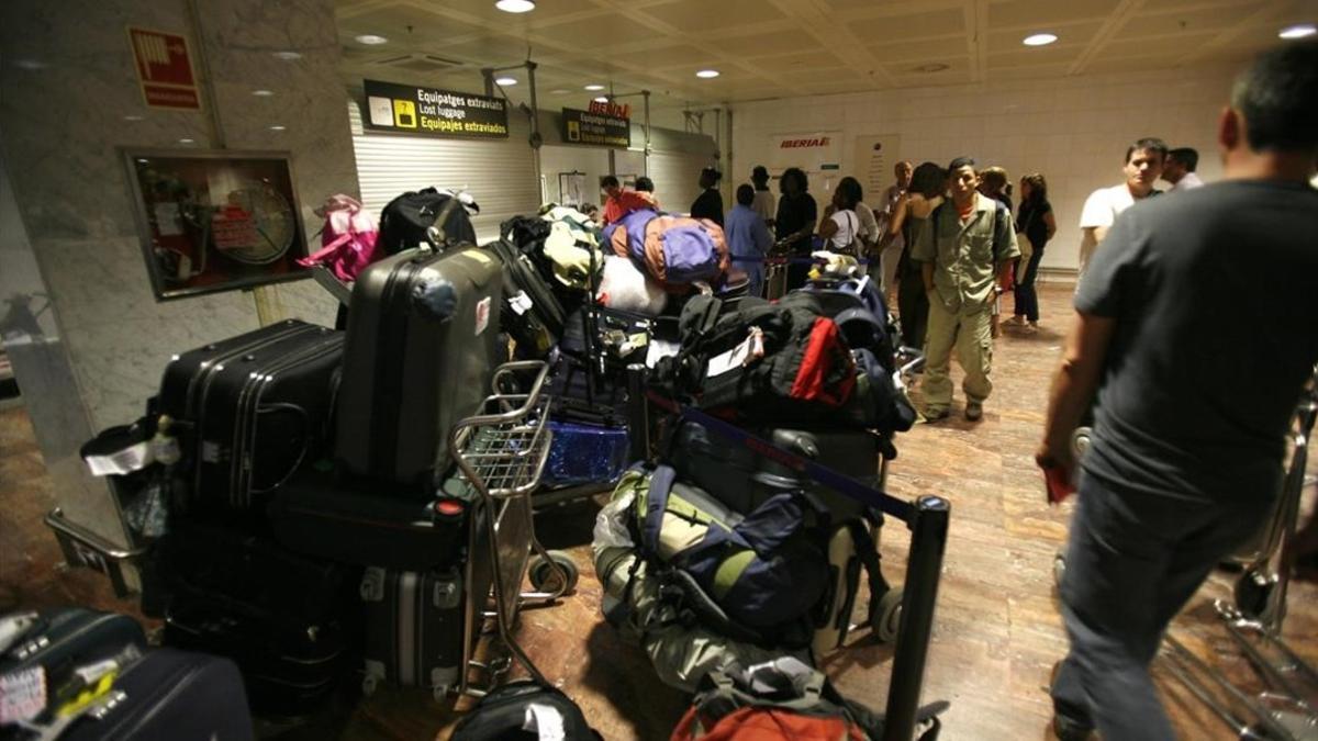 Maletas perdidas en el aeropuerto de Barcelona.