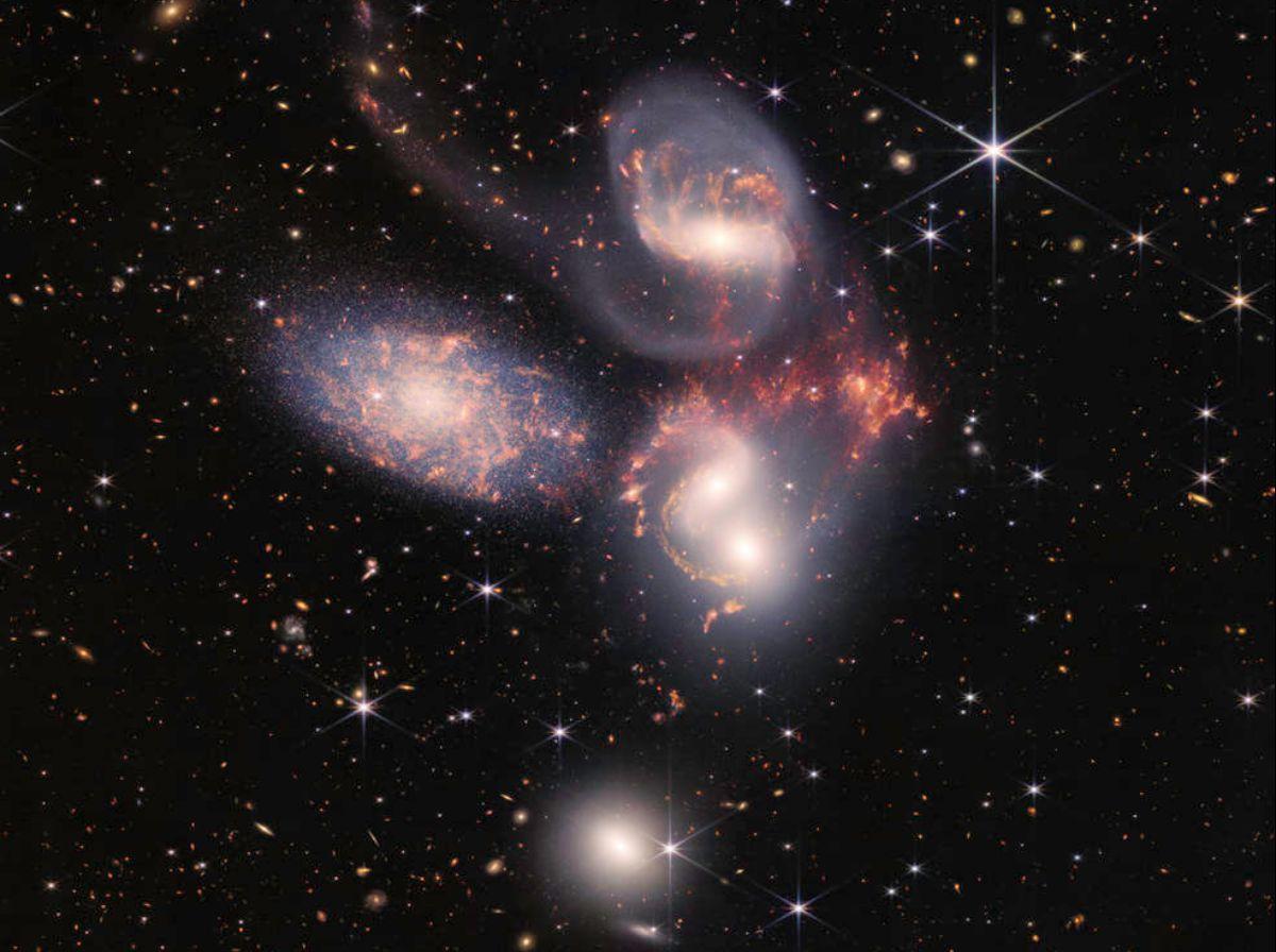El quinteto de Stephan, en una imagen del telescopio James Webb.