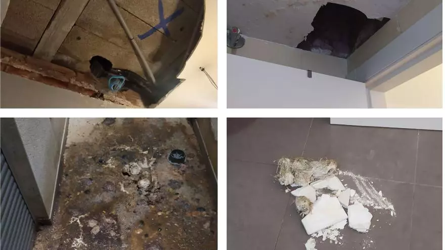 Viviendas sociales con filtraciones de aguas fecales y desprendimientos en Quesa