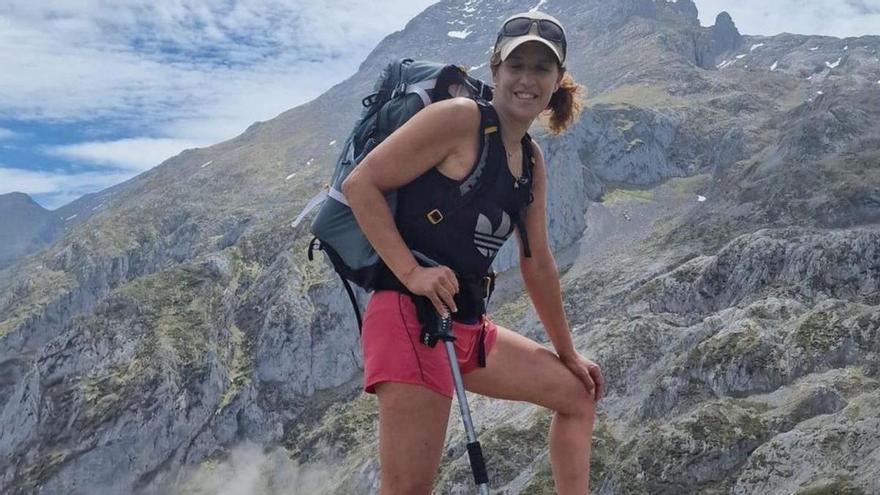 Sonia Cachero Suárez, en una de sus rutas por la montaña.