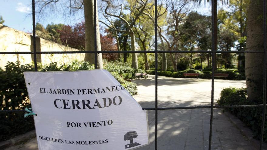 València reabre los cinco parques y jardines cerrados por el viento