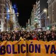 Una pancarta a favor de la abolición de la prostitución, en las marchas del 8-M en Madrid.