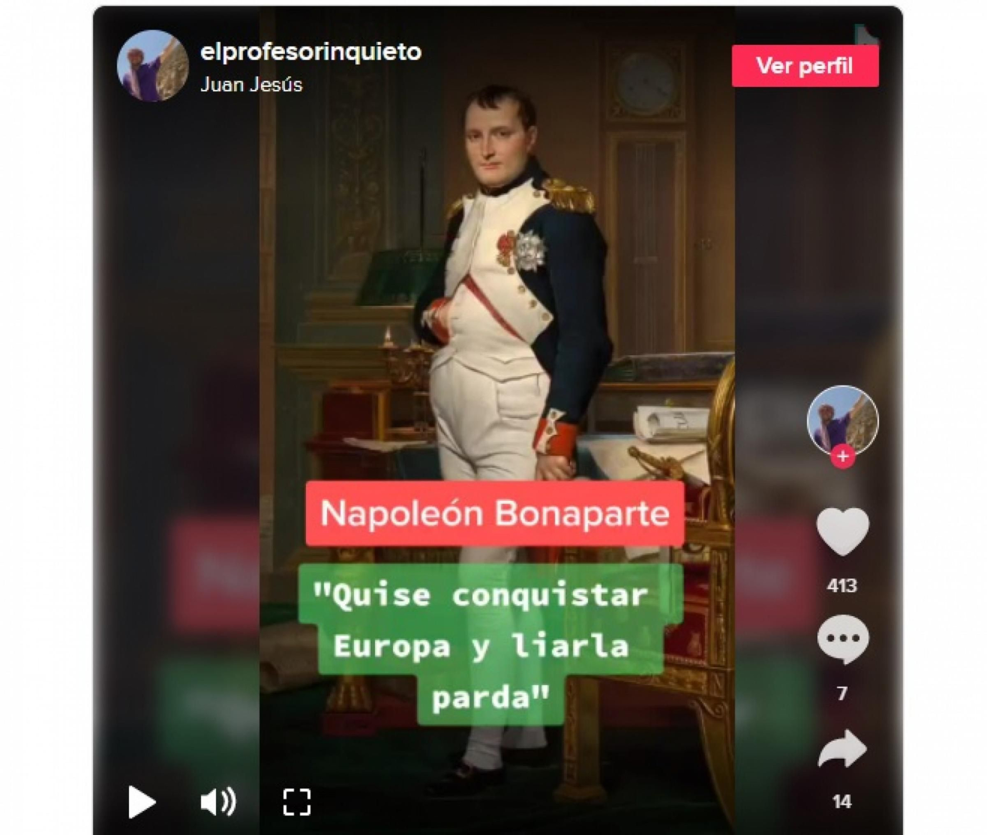 Uno de los vídeos de este profesor de Historia en Tik Tok