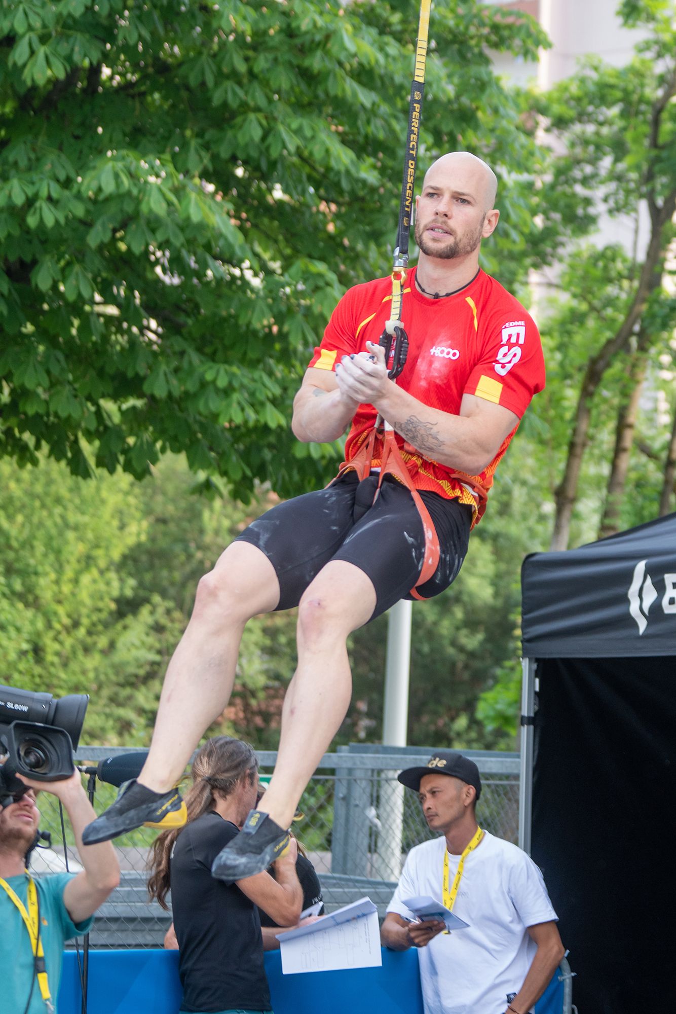 Erik Noya, con el equipo de la selección española.