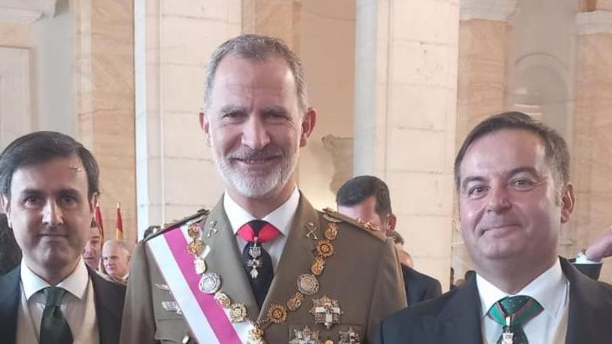 Sergio Rodríguez López Ros y Javier Palmero, con el rey Felipe VI