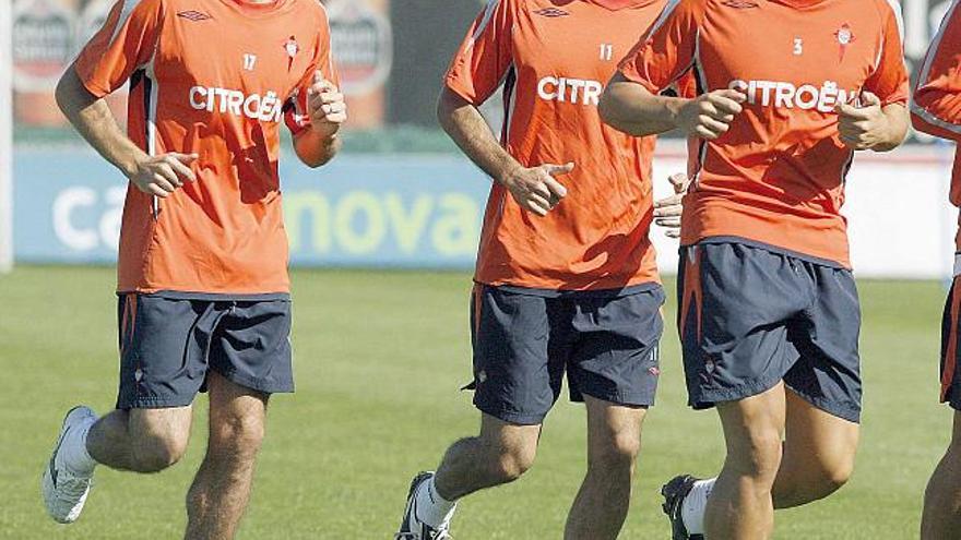 Fabiano, Danilo y Roberto Lago durante un entrenamiento