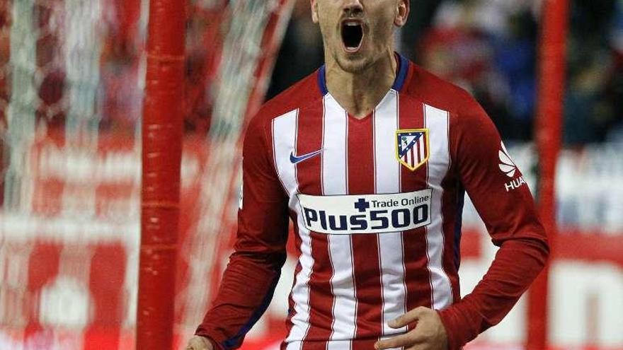 Griezmann celebra el gol de ayer.