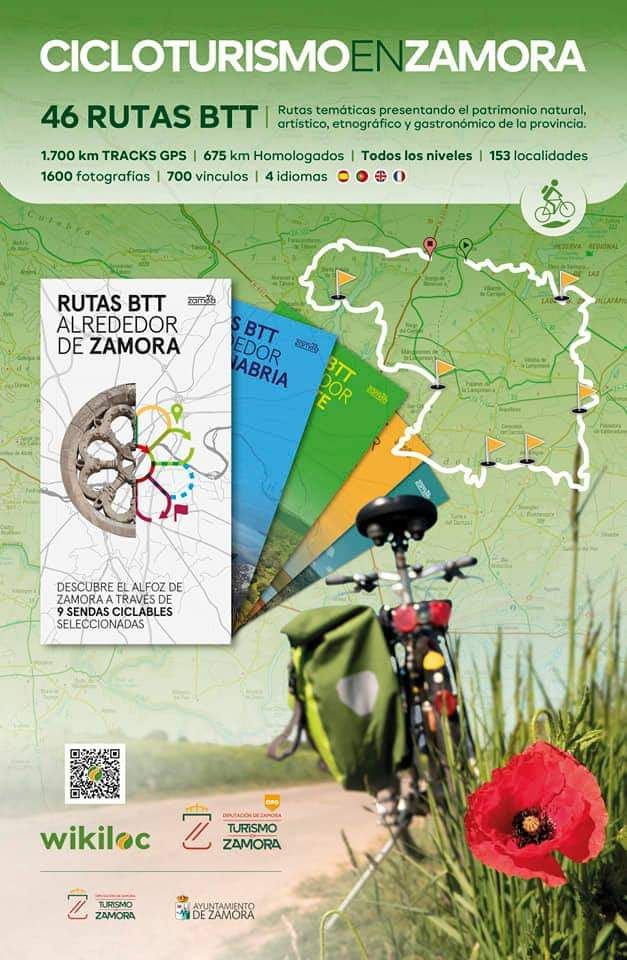 Cartel promocional de las rutas de cicloturismo en Zamora.