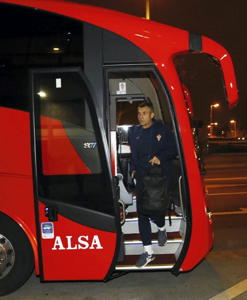 Llegada del Sporting a Zaragoza