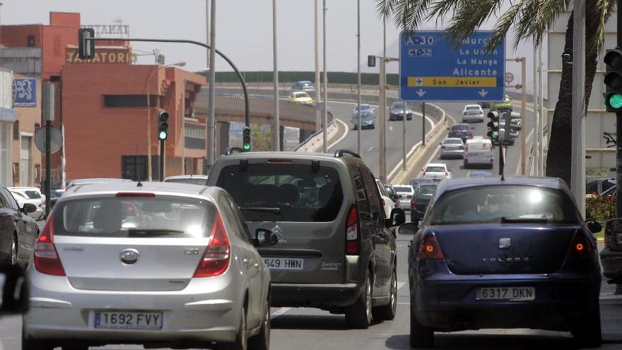 Tramo de la autovía con tráfico.