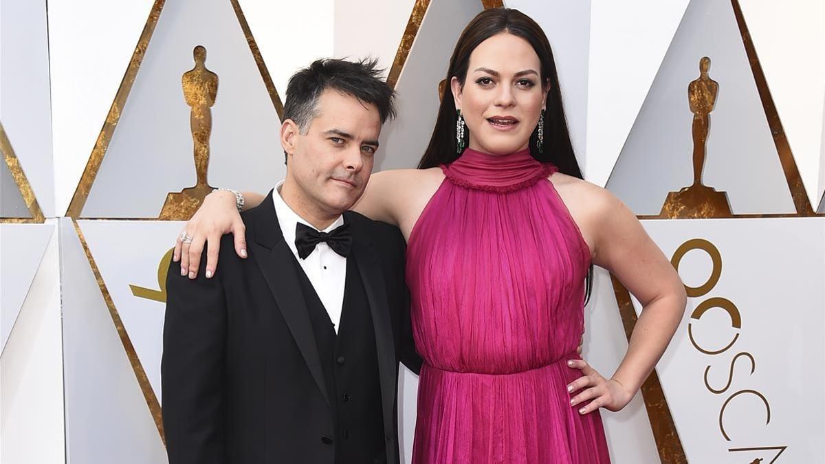 Sebastian Lelio y Daniela Vega en la ceremonia de los Oscar de 2018.