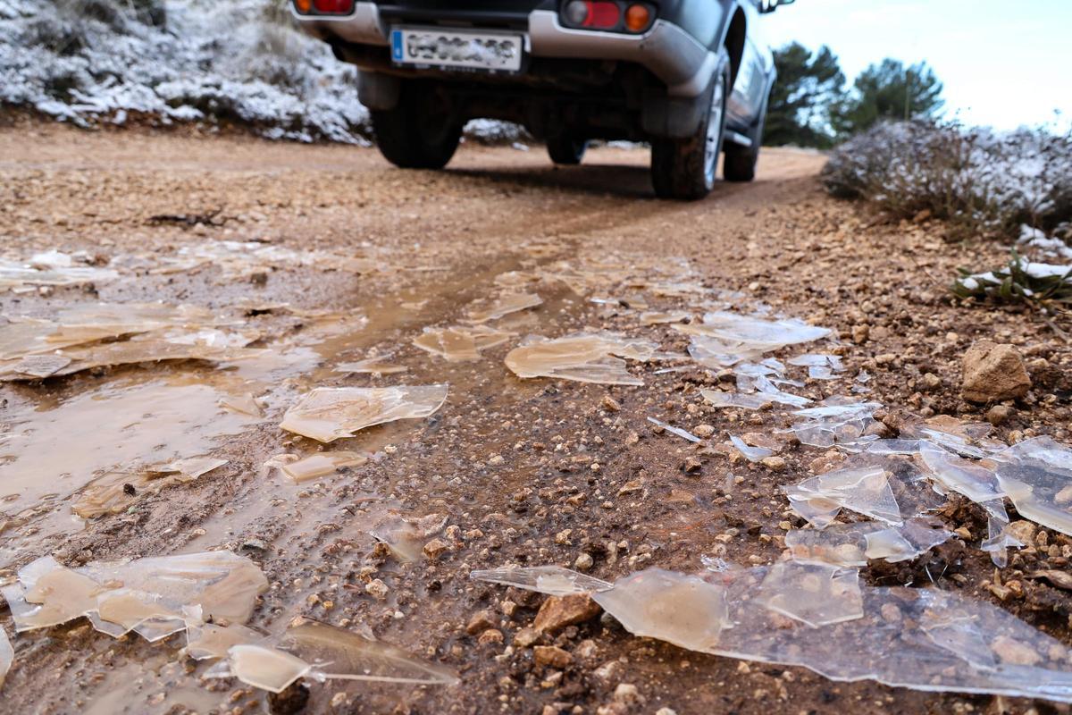Ligera nevada en la Sierra de Aitana