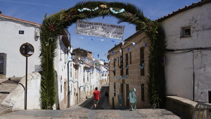5.000 flores esperan a la patrona de Cáceres en la calle Caleros