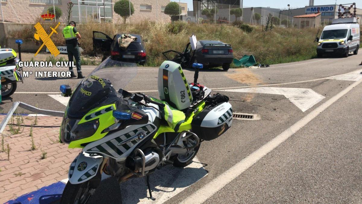 Herido grave un hombre en una colisión de dos turismos, en la N-122, en Borja