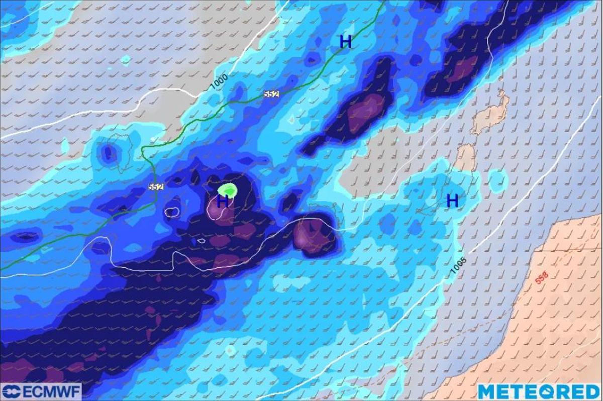 Mapa de la previsión del tiempo para este martes en Canarias