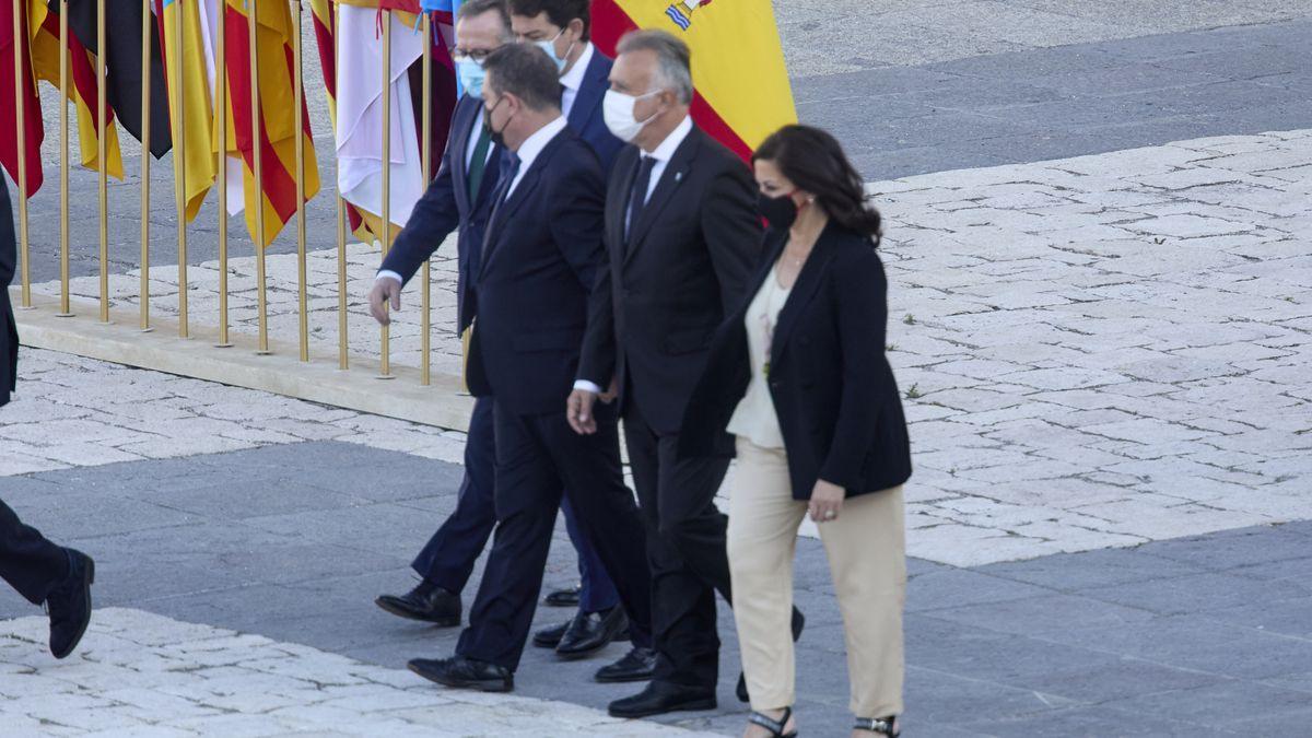 El presidente del Gobierno canario, Ángel Víctor Torres, en el acto de homenaje en Madrid a las víctimas del covid. EFE