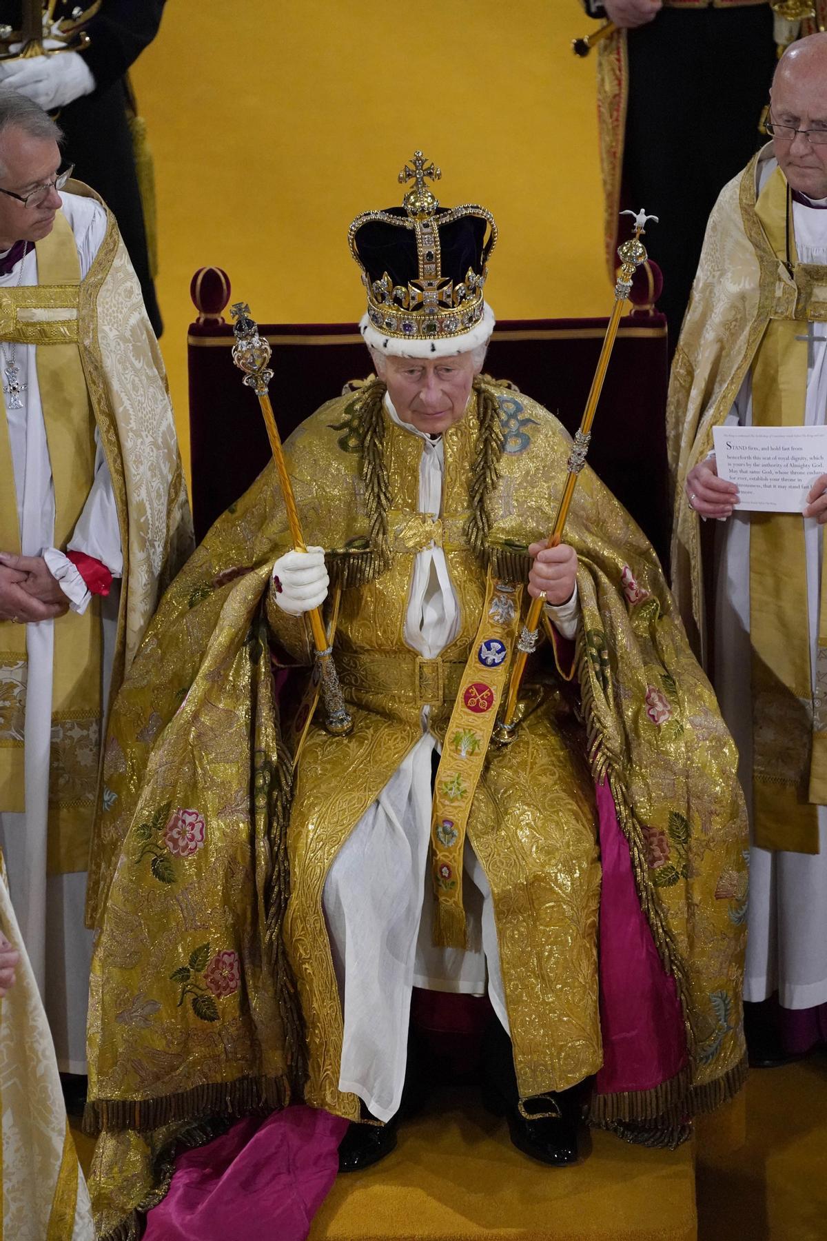 Carles III, coronat rei dAnglaterra, a 6 de maig del 2023, a labadia de Westminster (Londres, Regne Unit)