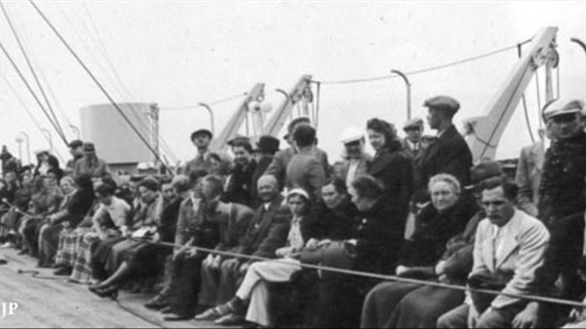 Refugiados alemanes a bordo del 'Wilhelm Gustloff', hundido por los rusos en enero de 1945.