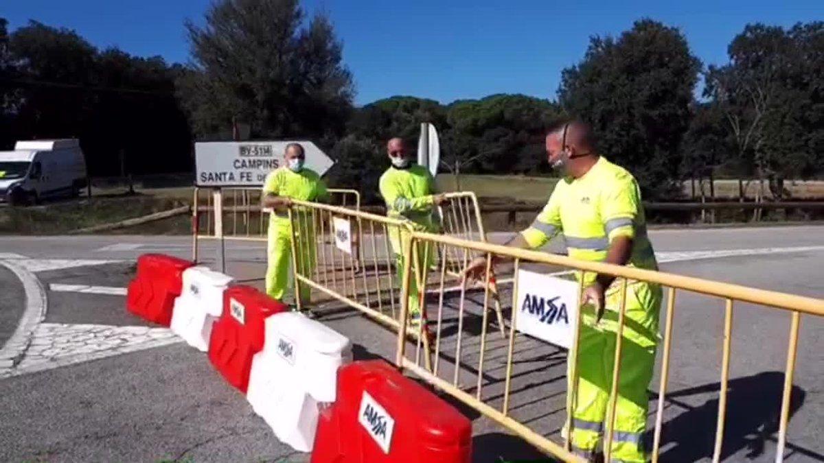 Cortan las carreteras de acceso a Santa Fe del Montseny.