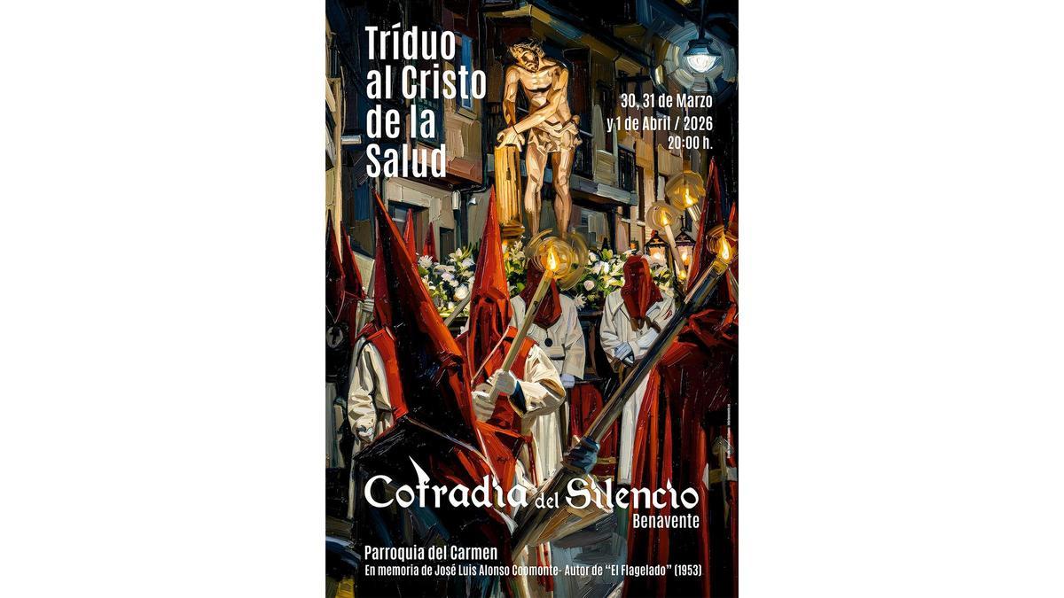 Cartel de la Cofradía del Silencio en memoria de José Luis Alonso Coomonte.