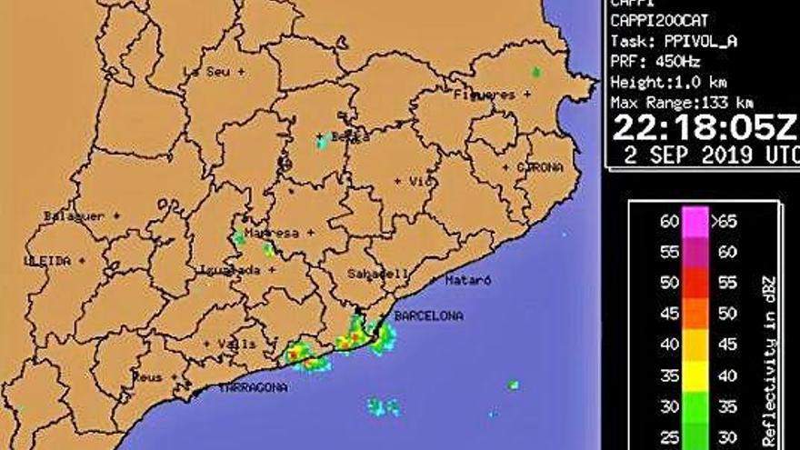 Concentració de precipitacions a la zona del Prat.