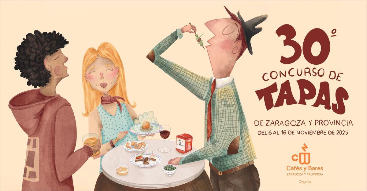 Cartel del XXX Concurso de Tapas de Zaragoza y provincia 2025.