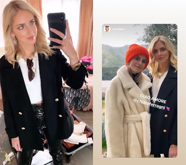 Imágenes compartidas por Chiara Ferragni en su Instagram Stories