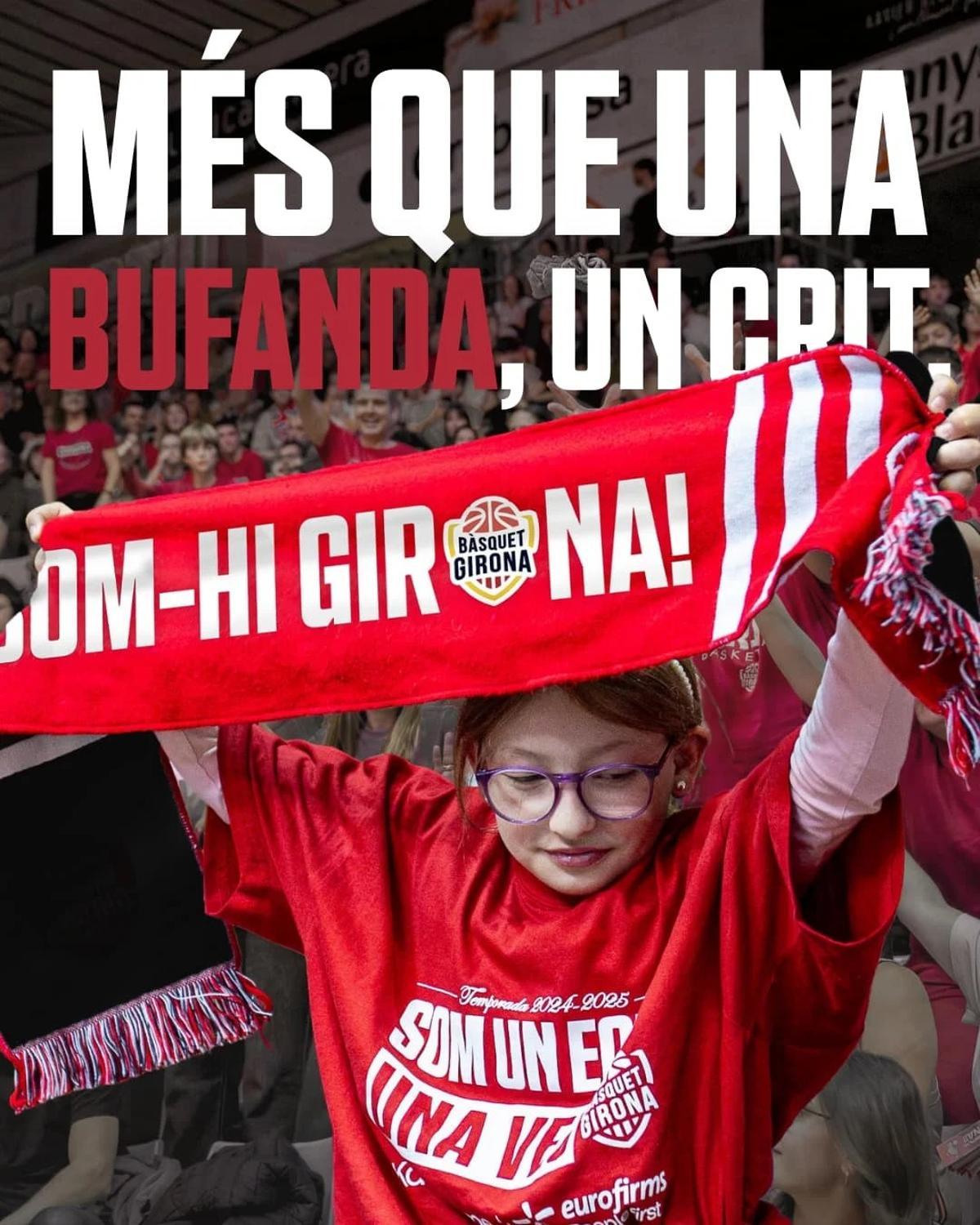 Una bufanda que une al equipo masculino y femenino del Bàsquet Girona