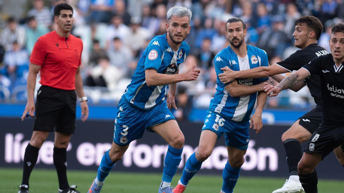 Lapeña, el pasado domingo contra el Fuenlabrada