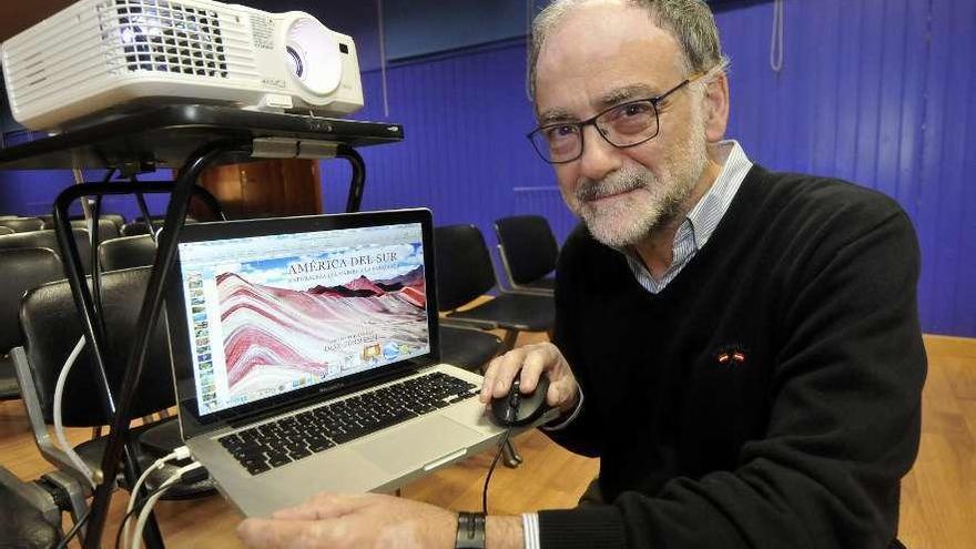 José María Fernández Díaz-Formentí, en la Casa de Cultura de Pola de Lena.