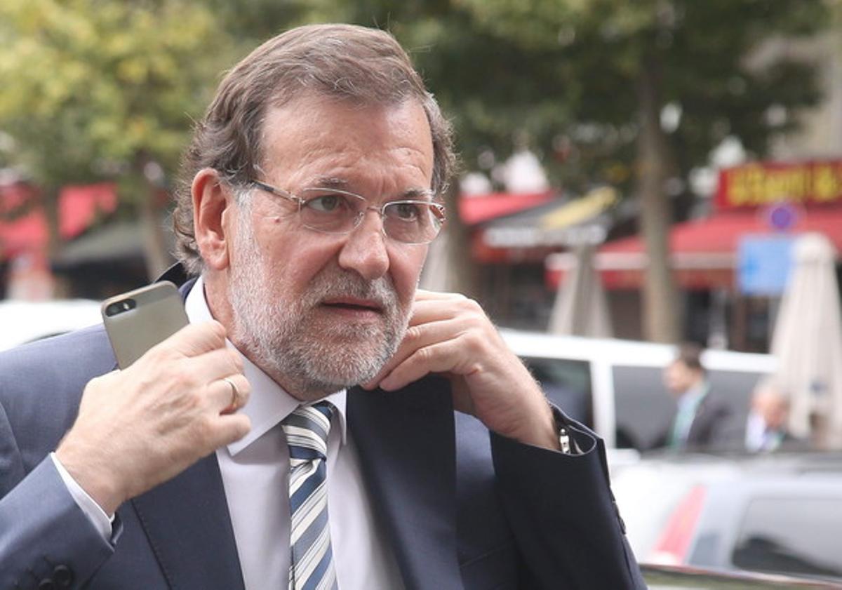 Rajoy a su llegada a la cumbre europea, el sábado.