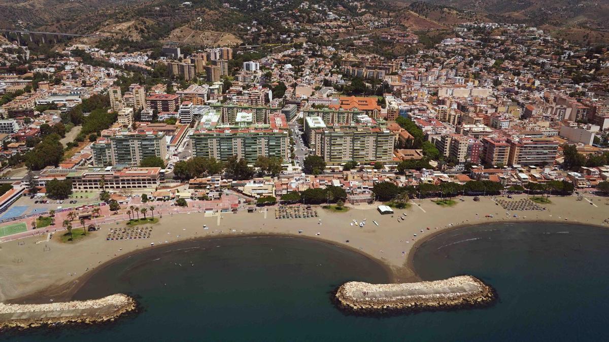 Vistas aéreas de las playas de Pedregalejo y El Palo.